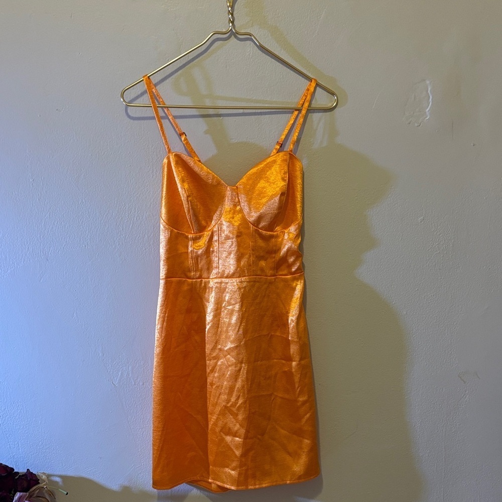 Wild Fable Metallic Orange Strappy Dress